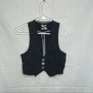 vintage 90s cropped denim vest top